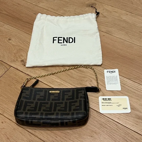 Authentic Fendi Small Leather Pouch Bag - Picture 9 of 10